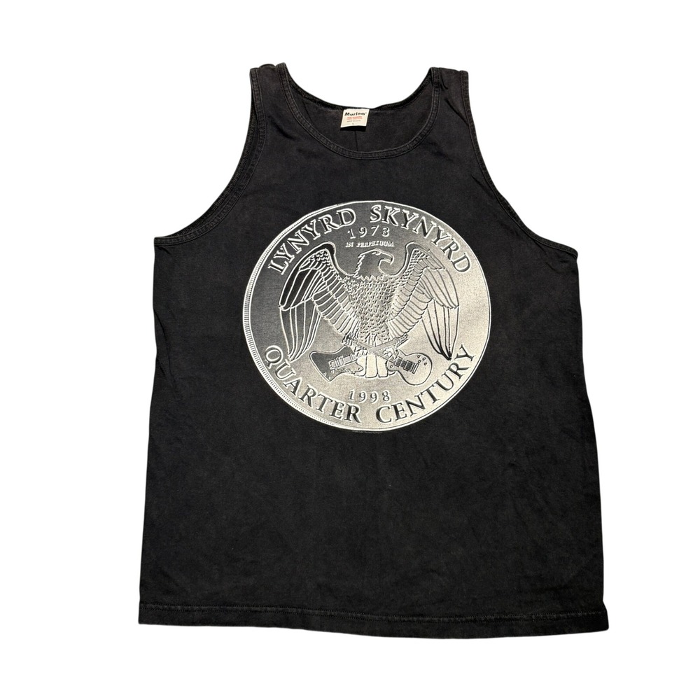 Vintage Lynyrd Skynyrd 1998 Quarter Century Tank Top Murina Mens Large Black USA